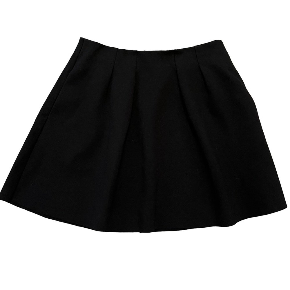 Madewell Black Pleated Fit and Flare Mini Skirt 4
